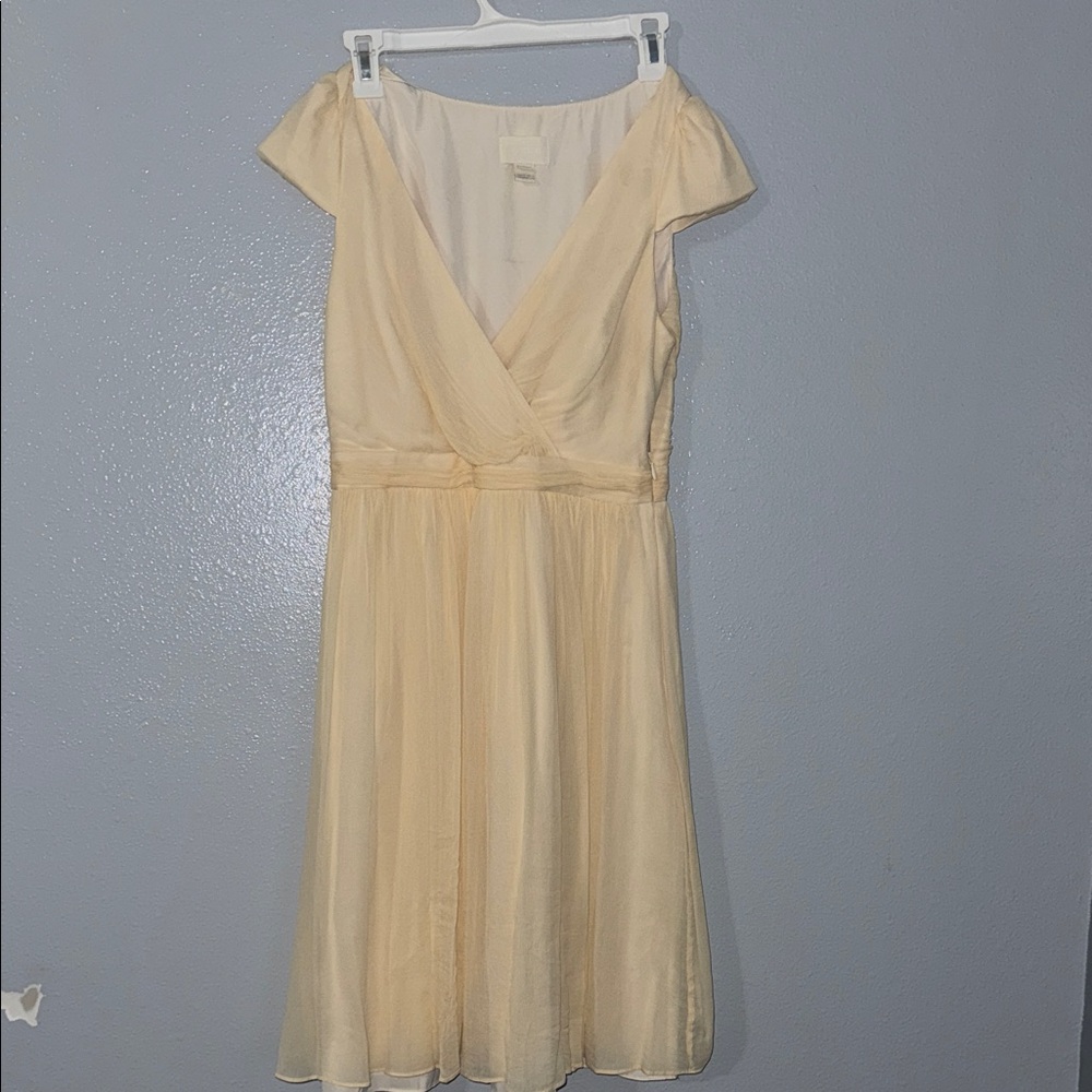 J. Crew Soft Yellow Midi Dress
